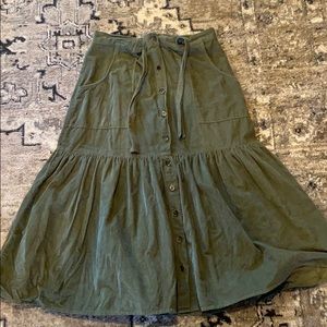 Anthropologie Green MIDI skirt